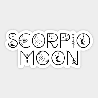 Scorpio moon sign celestial typography Sticker